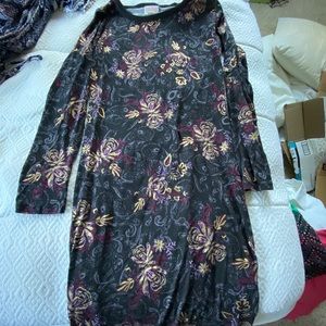 Long sleeve floral tight dress
